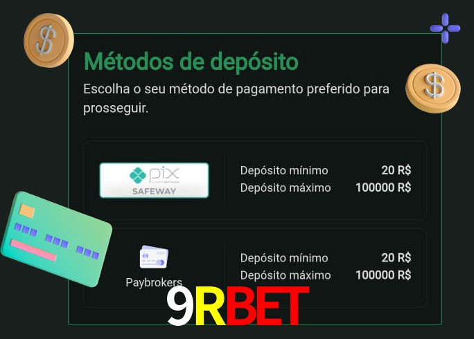 O cassino 9Rbet oferece uma grande variedade de métodos de pagamento